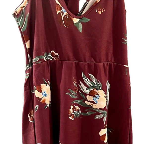 Floral A-line V-neck Skater Dress - Picture 2 of 2